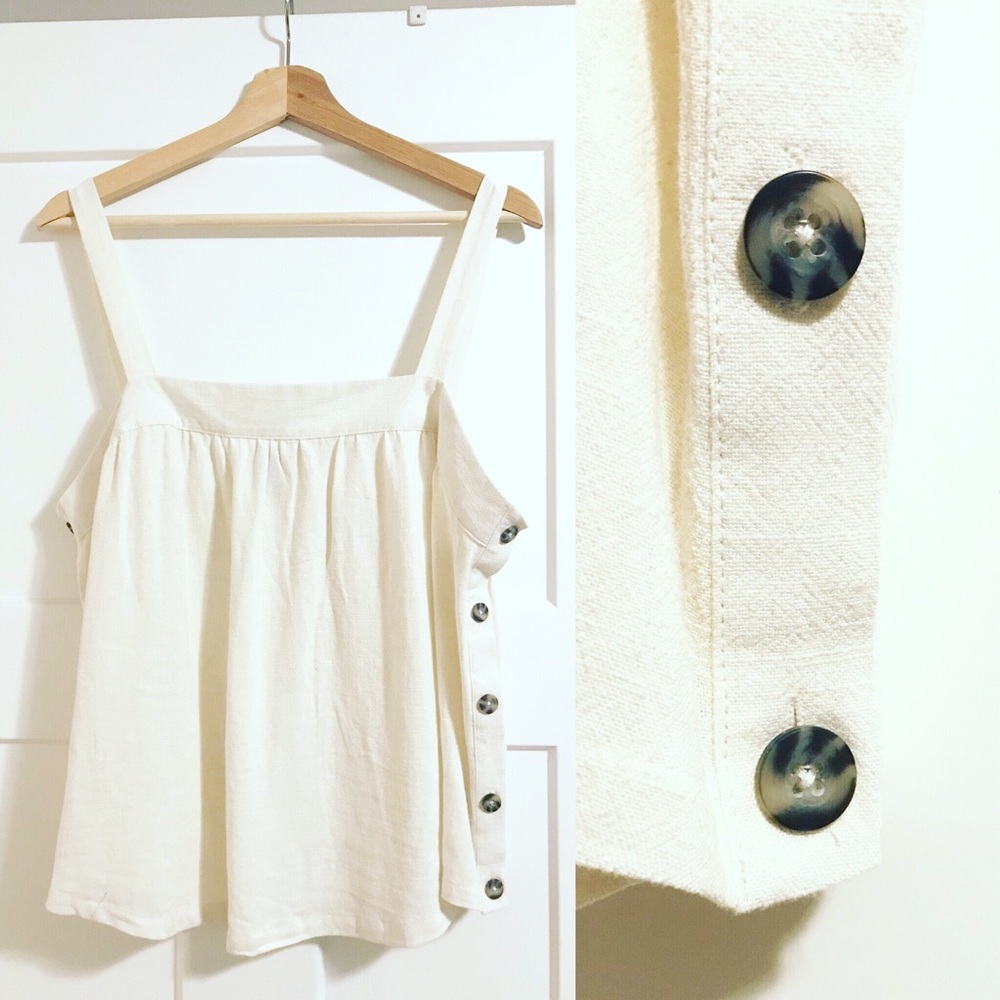 Off-White Linen Tank